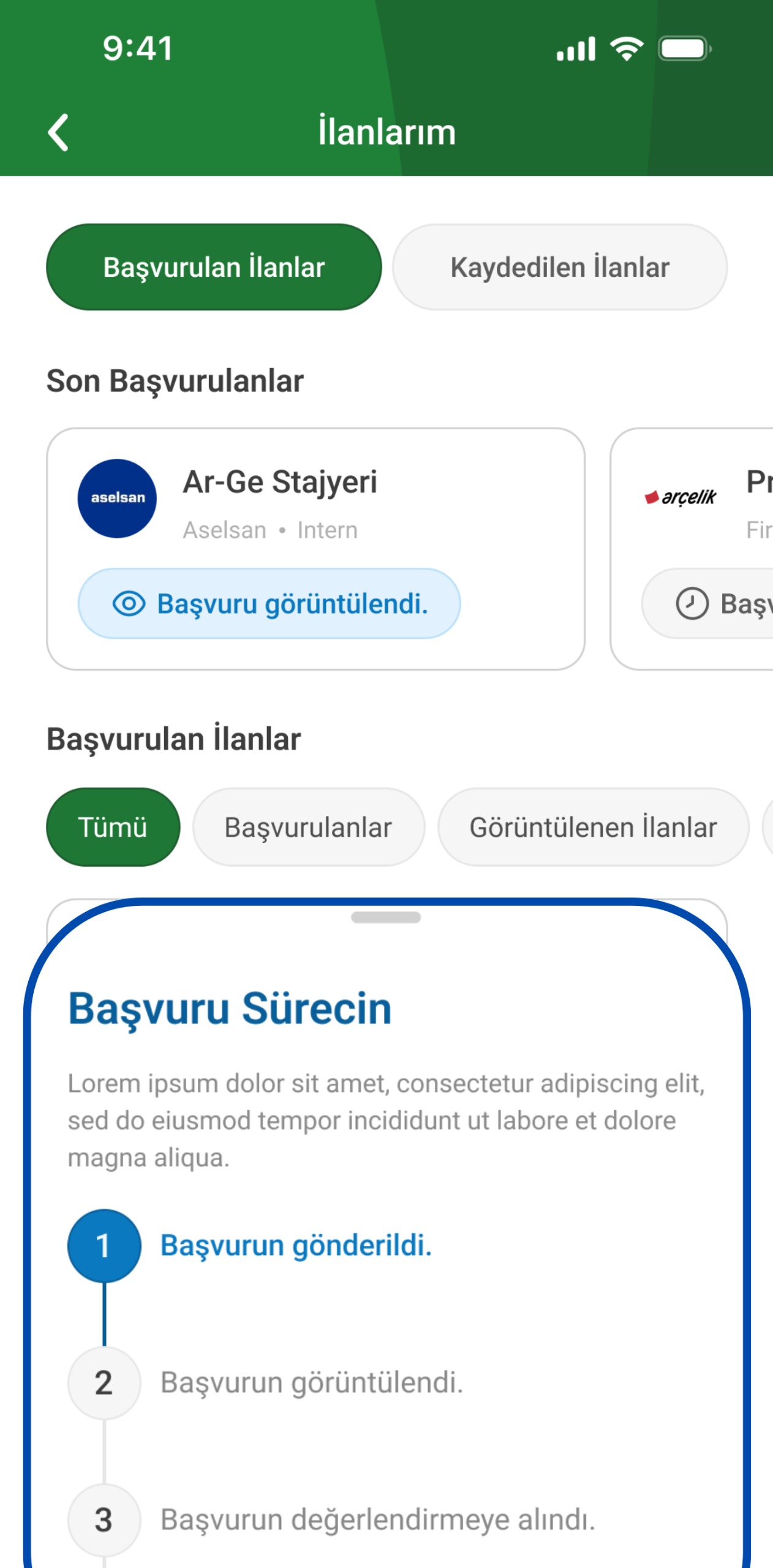 U-GO kariyer başvuru ekranı